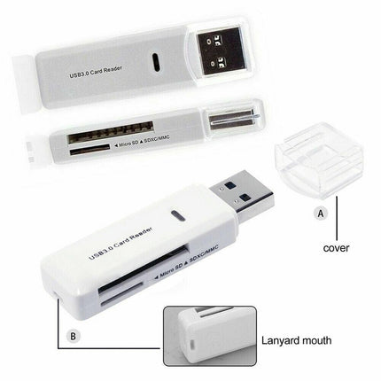 2 In 1 USB 3.0 Card Memory Reader High Speed SD SDHC SDXC Micro Writer Adapter - Aimall