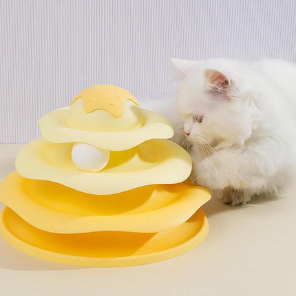 Funny Cat Toy Pet Toys Plastic Tower Interactive Track Ball Playing Game 3 Level