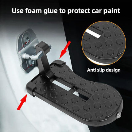 2xVehicle Access Roof Of Car Door Step Doorstep Rooftop Latch Pedal Hook Folding - Aimall