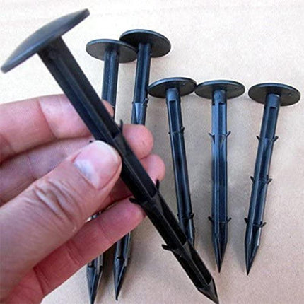 200x Grass Pegs Lawn Turf Weed Mat Plastic Pins Stakes Anchor Lawn Sod Fasten - Aimall