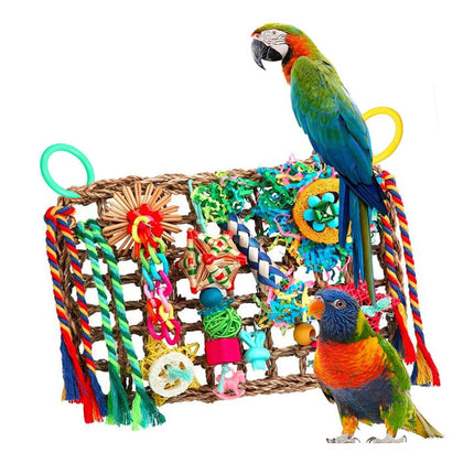 Bird Parrot Cage Toy Colourful Rattan Balls Puzzle Net Bird Supplies Accessories