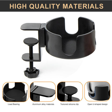 PunUnder Desk Table Clamp Mug Holder Stand Adjustable Coffee Cup Organizer