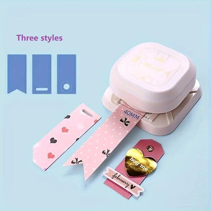 4-in-1 Punch Multi-Purpose Embosser Handbook Cutter for Paper Crafting and DIY