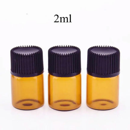 5pcs 2ml-5ml Amber Glass Orifice Reducer Bottles Sample Vial Dram Essential Oils