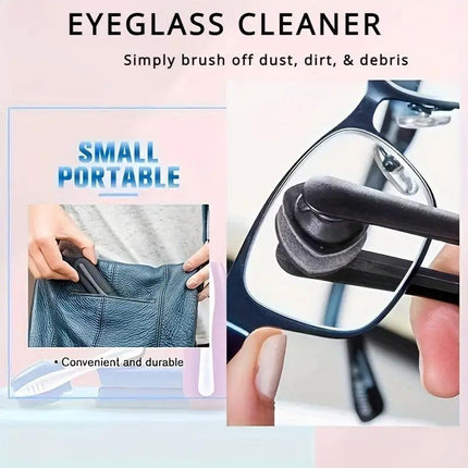 Portable Best Eyeglass Sunglass All In One Glasses Lens Cleaner Brush Hot Au