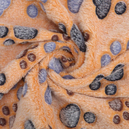 Small Pet Mat Paw Print Cat Dog Puppy Fleece Soft Pet Blanket Bed Cushion
