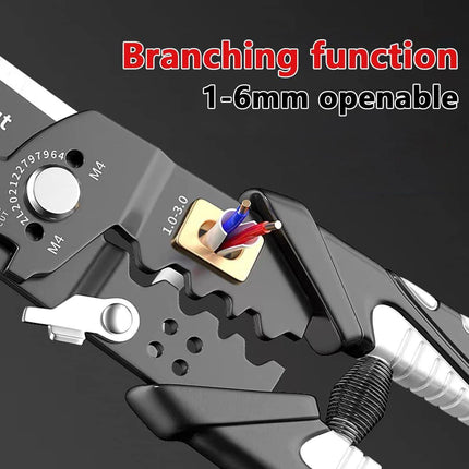 25in1 Wire Stripping Pliers Multi Function Cable Splitter Cutter Winding Tool