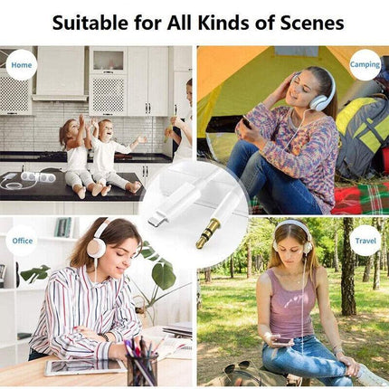 For Iphone To 3.5mm Aux Audio Adapter Cable Cord Jack Iphone 12 11 Pro 8 7 Plus - Aimall