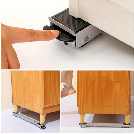 2pcs Adjustable Refrigerator Washing Machine Base Stand Movable Support Shelf
