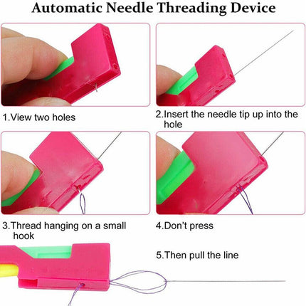 3 PCS Mini Fashion Automatic Needle Threader Sewing Threading Guide Device Tool - Aimall