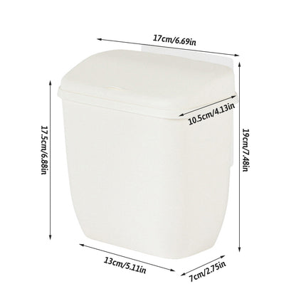 Wall Hanging Dustbin With Cover For Toilet Kitchen Hole Free Space Saving Bin