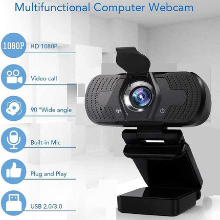 1080P Webcam Full HD USB 2.0 For PC Desktop Laptop Web Camera with Microphone - Aimall