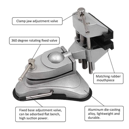 Table Vise Suction Cup Base Universal Bench Clamp for Household Work DIY Craft