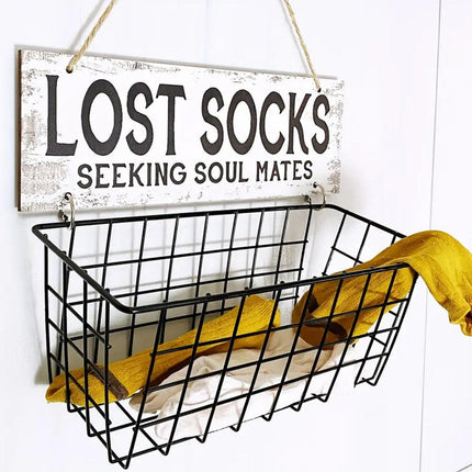 Laundry Room Sock Storage Shelf Wall Decor Organizer for Socks and Accessories