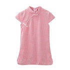 Ethnic Style Lady Tang Suit Dress Printed Cheongsam for Girls