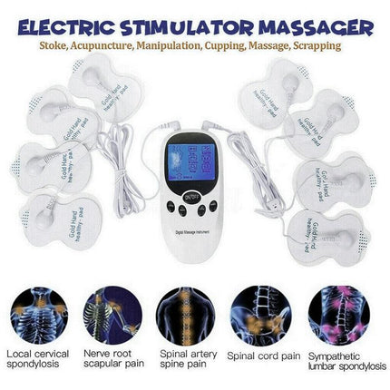 Body Relaxation Pulse Massager with Electro Pads Portable Device