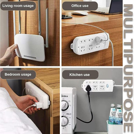 4Pcs Magic Power Strip Plug Holder Seamless Punch-Free Socket Sticker Wall Fixer