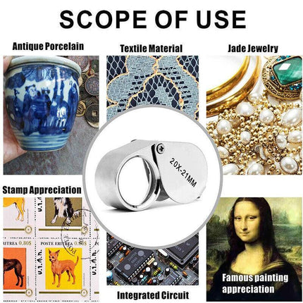Loupe Magnifier Pocket Jewellers Eye Jewelry Magnifying Glass Jewelers