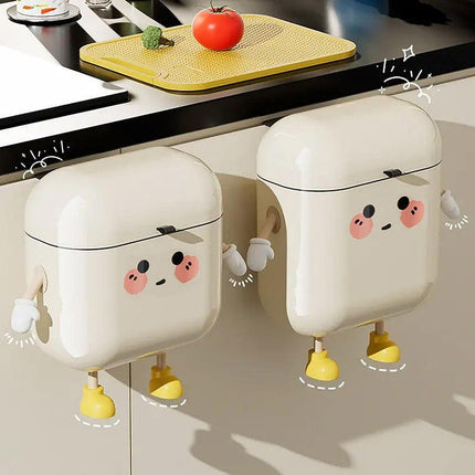Large Waterproof Wall Mounted Rubbish Bin for Kitchen Bathroom Waste Storage