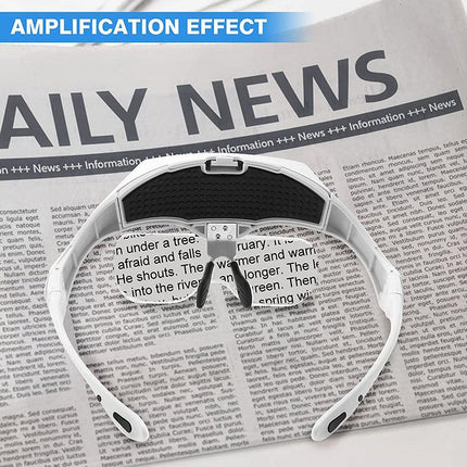 Adjustable Head Magnifier Led Light Lightweight Magnifying Glass 5 Lens Tool