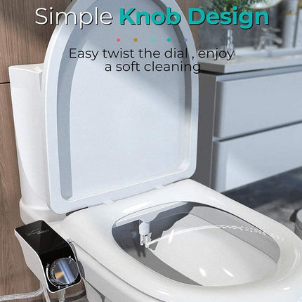 Bidet Toilet Seat Dual Nozzles Self-Cleaning Wash Hot Cold Mixer Water Sprayer