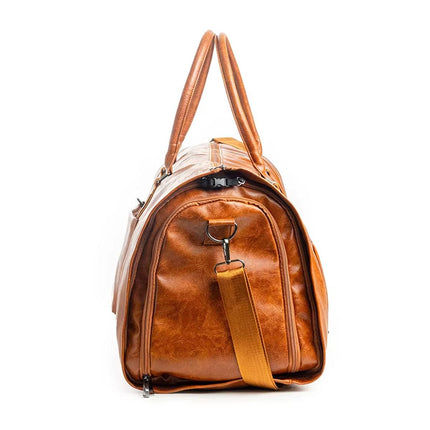 PU Leather Travel Duffel Bag Men Weekend Overnight Luggage Bag for Travel Sports