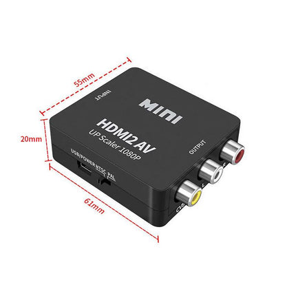 HDMI to RCA Composite AV CVBS 3RCA Video Cable Converter 1080p Downscaling Black