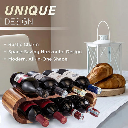 Wooden Wine Display Stand Double Layer Red Wine Holder Rack Table Bar Kitchen