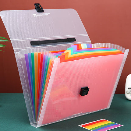 A4 Organ Folder Large Capacity Portable File Bag Colour Document Storage Office