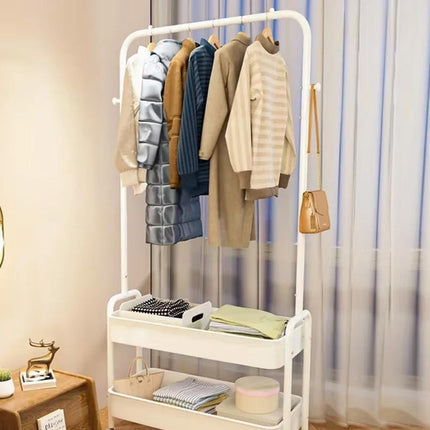 Multipurpose Clothing Rack with Wheels Rolling Wardrobe Organizer for Clothes