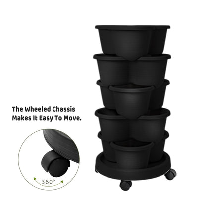 Stackable Planting Pots Vertical Planter for Balcony Yard Indoor Outdoor Plants