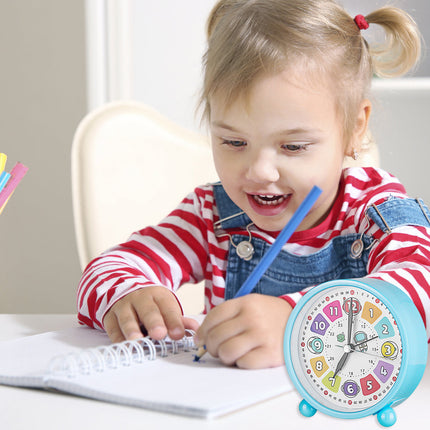 Student Desktop Alarm Clock 10cm Cute Simple Clock for Kids Bedroom Learning Use