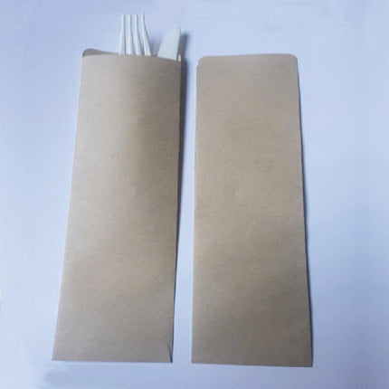 100PCS Paper Cutlery Bag Utensil Pouch Tableware Cover Restaurant Packaging Bag