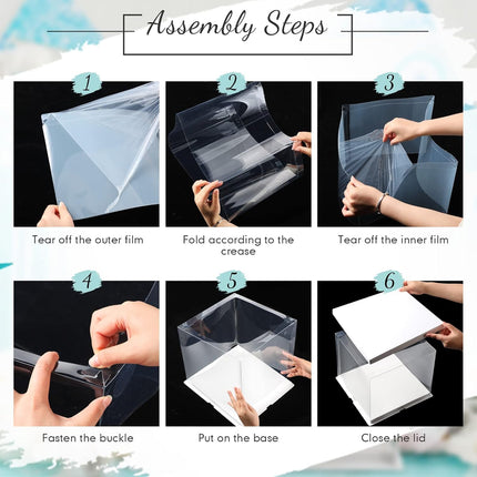 10PCS Clear Cake Box Treat Display Portable Packaging Food Safe PET Birthday