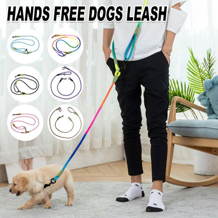 Adjustable Diagonal Dog Walking Leash Hands Free Crossbody Pet Lead Dogs