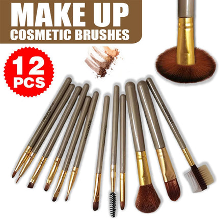 12pcs Makeup Brush Set Foundation Blush Eyeshadow Lip Eyebrow Kit with Box