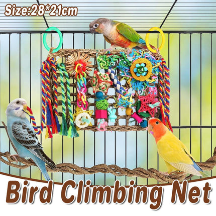 Bird Parrot Cage Toy Colourful Rattan Balls Puzzle Net Bird Supplies Accessories