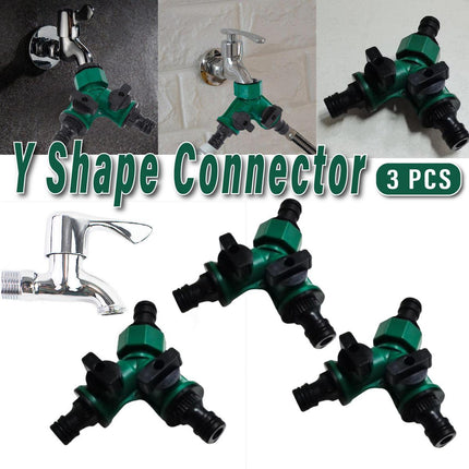 3PCS Versatile 2 Way Garden Hose Splitter Y Shape Water Pipe Connector Diverter