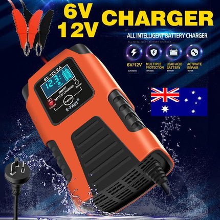 6V 12V Battery Charger Maintainer - Car Motorcycle Lawn Mower Repair