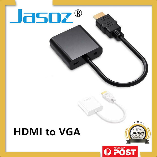 Jasoz 1080P Hdmi Male To Vga Female Video Adapter Cable Converter Chipset