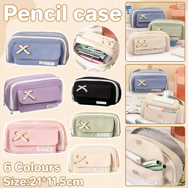 Stylish Officeworks Pencil Case Large Capacity Stationery Organizer 6 Colours