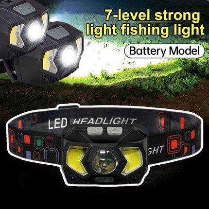 Adjustable Focus Outdoor Headlight 7 Modes Strong Lighting for Fishing Camping