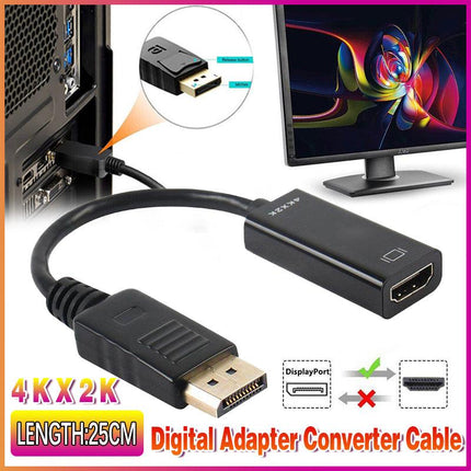 4K 30Hz DP to HDMI Adapter Cable 25cm Displayport Converter for Monitor Projector