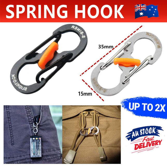 Aluminum S-biner Carabiner Keychain Clip Key Ring Snap Spring Hook Camping