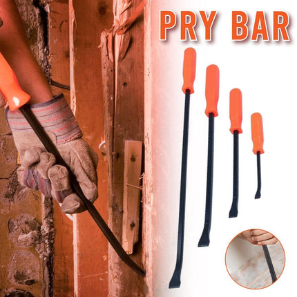 Horusdy 4Pcs Steel Pry Bar Set Heavy Duty Mechanic Crowbar Car 4" 7" 12" 17-1/2"