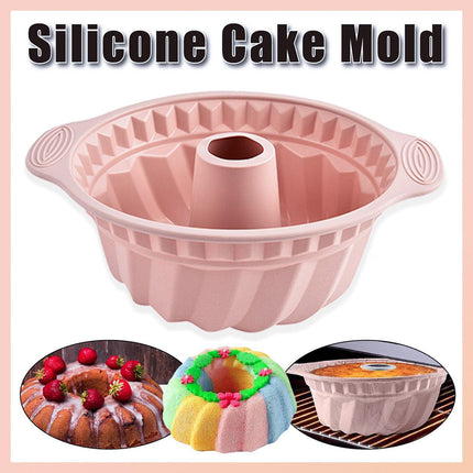 Silicone Chiffon Cake Mold Nonstick Round Mousse Baking Pan Easy Demoulding Tool