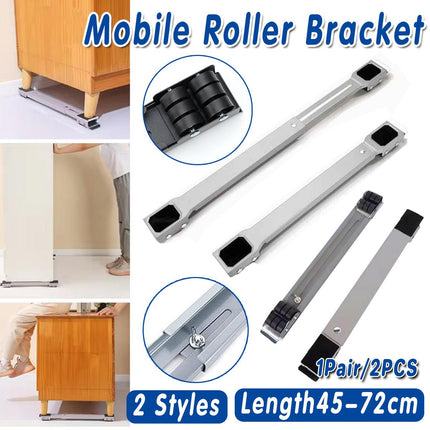 2pcs Adjustable Refrigerator Washing Machine Base Stand Movable Support Shelf
