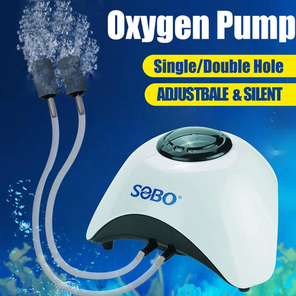 Aquarium Oxygen Pump Fish Tank Air Stone Aerator Oxygenator Pump for Freshwater