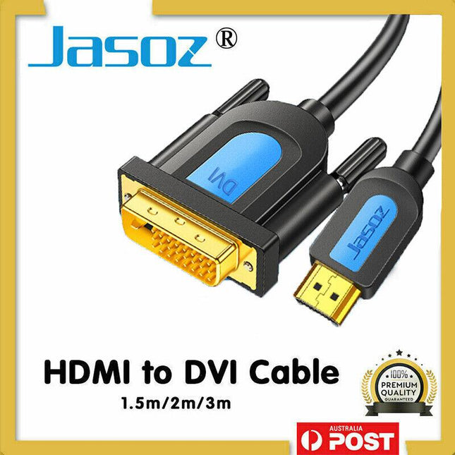 Jasoz Hdmi To Dvi 24+1 Pin Male Cable Lcd Monitor Pc Adapter Lead Plasmatv Au