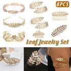 8pcs Gold Leaf Headband Bridal Hair Accessories Elegant Leaf Hair Band Set